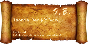 Igonda Benjámin névjegykártya