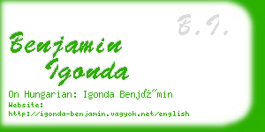 benjamin igonda business card